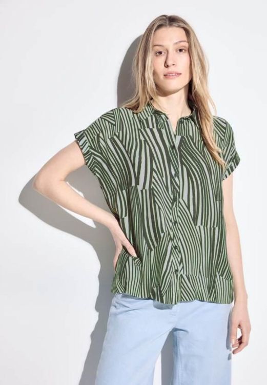 Cecil Printed Shirt Collar Blouse (04.344678/35747) - WeekendMode
