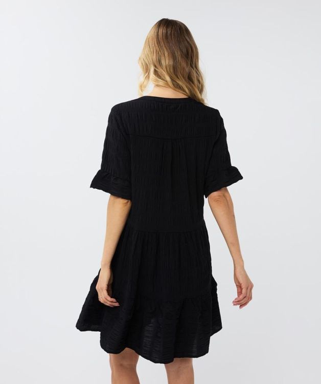 Esqualo Dress seersucker (HS24.14236/Black) - WeekendMode