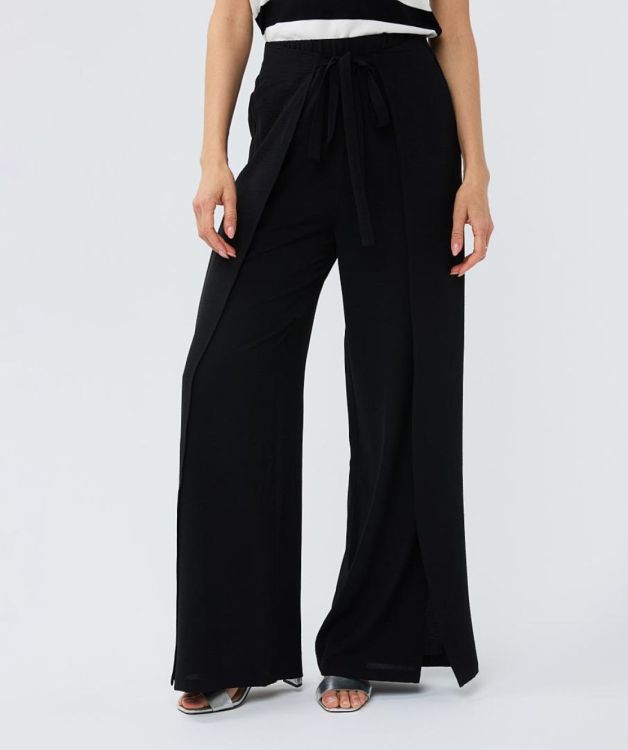 Esqualo Trousers overlap wide crinkle (HS24.10218/Black) - WeekendMode