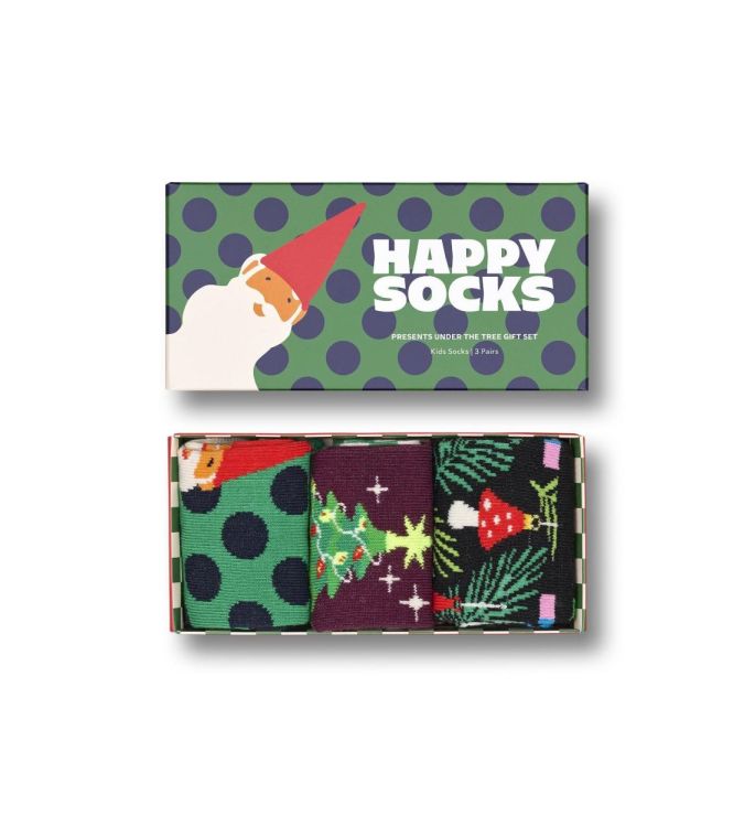 Happy Socks Kids 3-Pack Presents Under The Tree Gift Set (P000340) - WeekendMode
