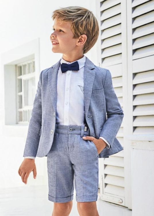 Mayoral Kids Linen suiting bermuda (5B.3267/Cyan) - WeekendMode