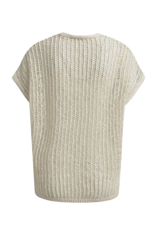 Milano Italy Cardigan w v-neck, one button at cf + ov (42-5424-9850/sand) - WeekendMode