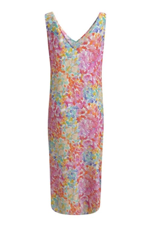 Milano Italy Sleeveless dress with V-neck (42-6290-1309/colorful print) - WeekendMode