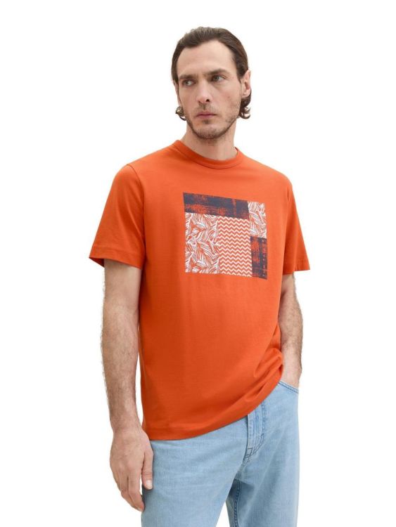 Tom Tailor Men Casual printed t-shirt (1041793/12883 marocco orange) - WeekendMode