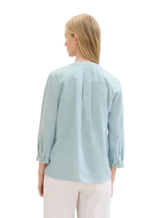 Tom Tailor Women easy shape blouse with linen (1041681/30463 dusty mint blue) - WeekendMode