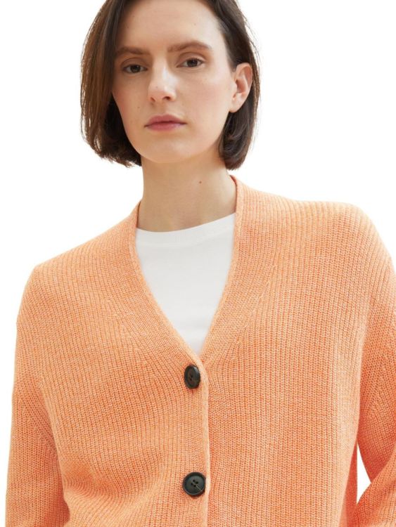 Tom Tailor Women knit cardigan v-neck (1041212/34911 light coral melange) - WeekendMode