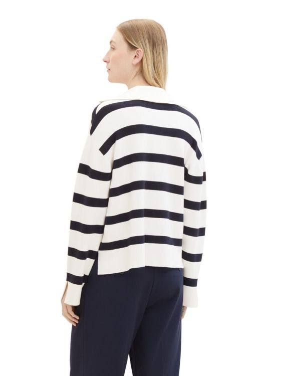 Tom Tailor Women knit pullover striped (1040998/35067 offwhite navy stripe knit) - WeekendMode