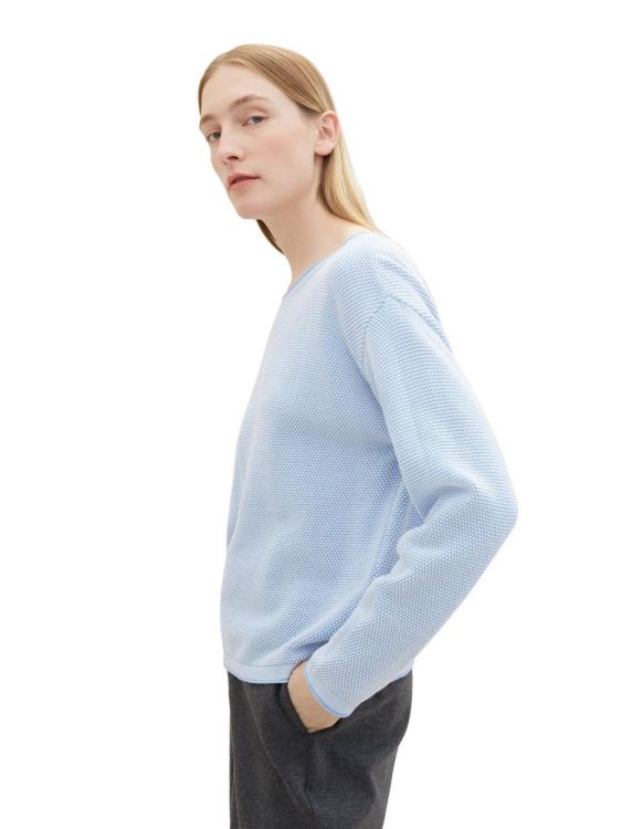 Tom Tailor Women Knit pullover with structure (1033125/34916 blue bubble structure) - WeekendMode