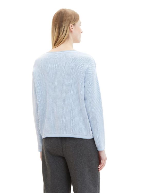 Tom Tailor Women Knit pullover with structure (1033125/34916 blue bubble structure) - WeekendMode