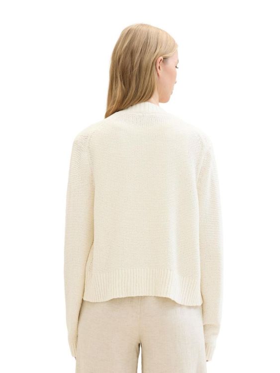 Tom Tailor Women knit structured cardigan (1041585/10315 Whisper White) - WeekendMode