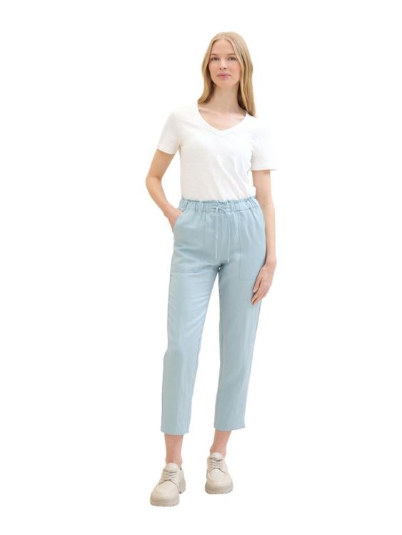 Tom Tailor Women loose fit linen pants (1041914/30463 dusty mint blue) - WeekendMode