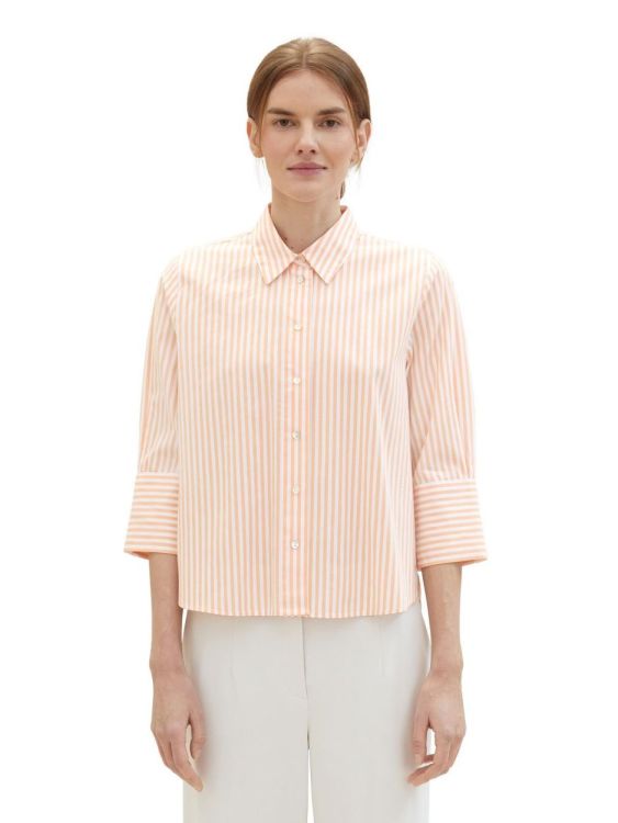 Tom Tailor Women striped blouse (1040316/34796 peach white vertical strip) - WeekendMode