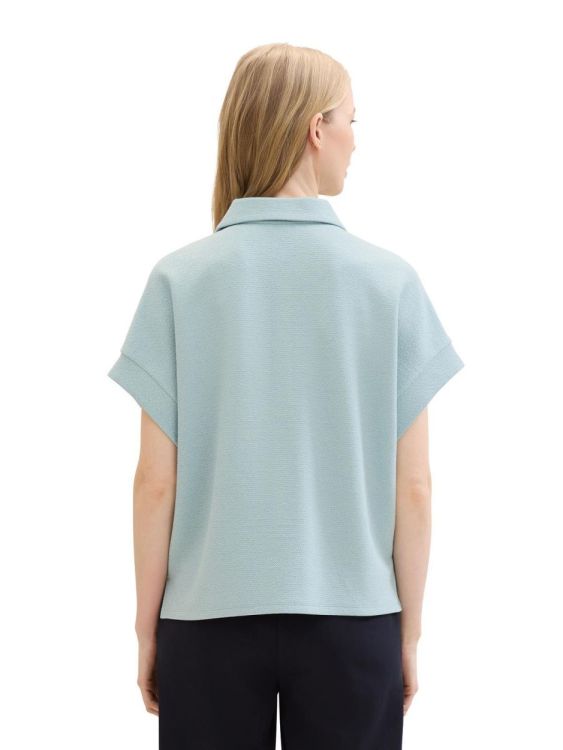 Tom Tailor Women Sweatshirt polo collar (1041582/30463 dusty mint blue) - WeekendMode