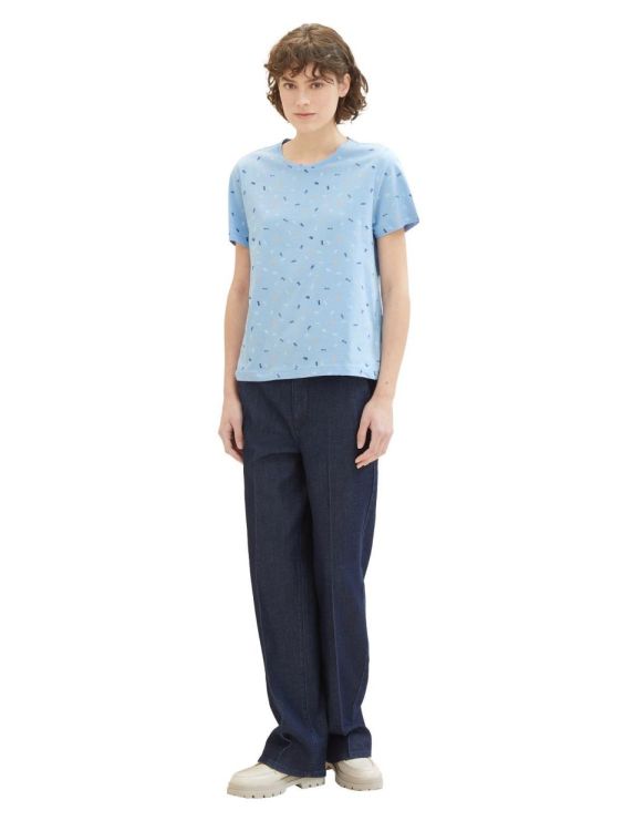 Tom Tailor Women T-shirt crew neck print NOS (1040544/34762 blue multicolor minimal) - WeekendMode