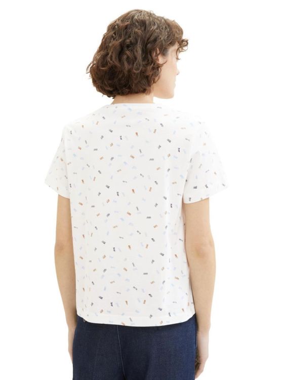 Tom Tailor Women T-shirt crew neck print NOS (1040544/34758 offwhite mutlicolor minima) - WeekendMode