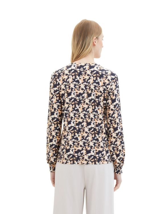 Tom Tailor Women T-shirt v-neck blouse (1040538/34765 coral cut floral design) - WeekendMode